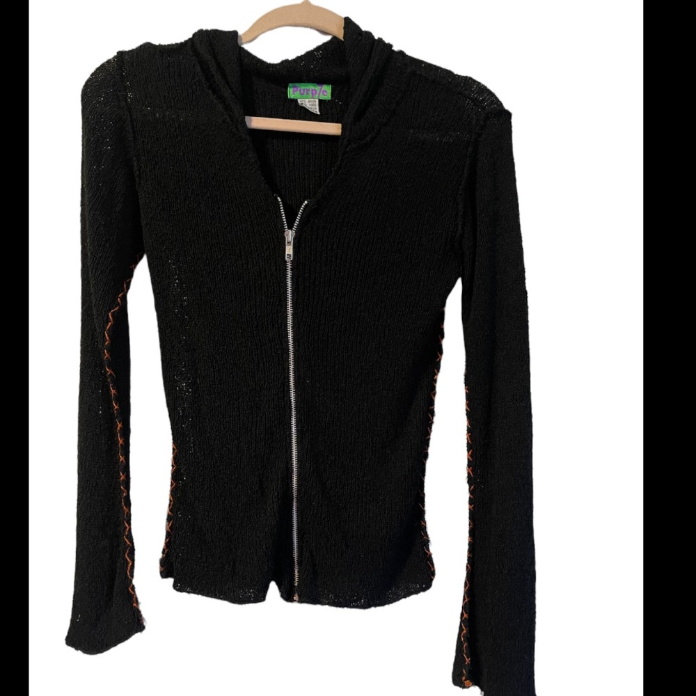 Vintage grunge rayon zip up hoodie light weight jacket